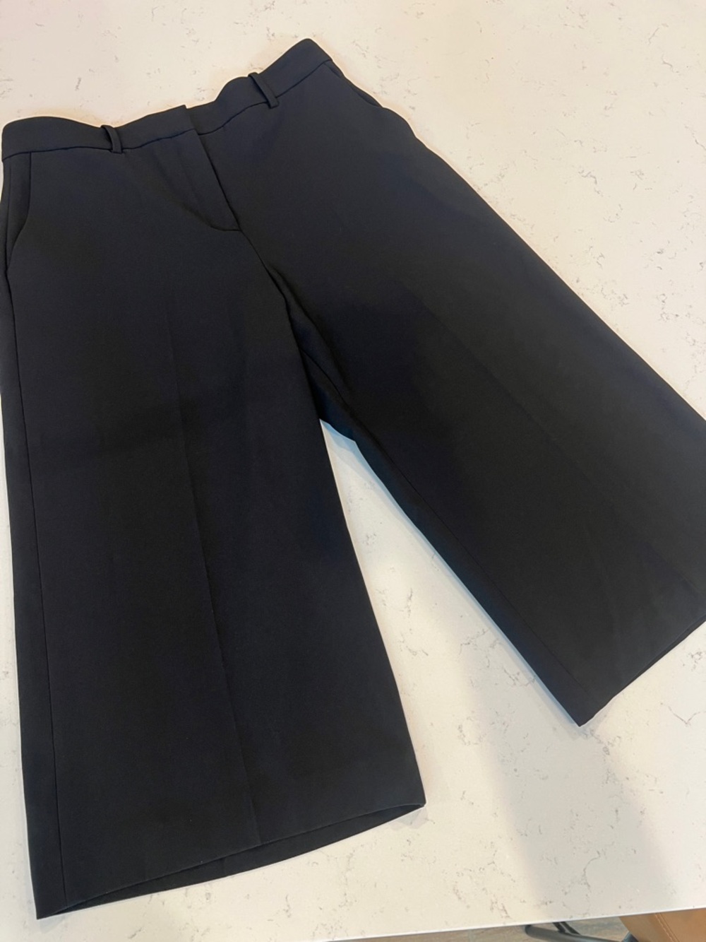 Zara Black coulette Textured Trousers